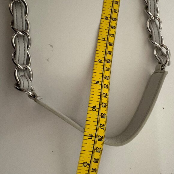 Nicole Miller Floral Embroidered Gray Purse Chain Straps Shoulder Bag - Picture 9 of 12